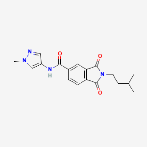 molecular formula C18H20N4O3 B12164938 2-(3-methylbutyl)-N-(1-methyl-1H-pyrazol-4-yl)-1,3-dioxo-2,3-dihydro-1H-isoindole-5-carboxamide 