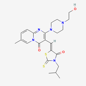 2-[4-(2-hydroxyethyl)piperazin-1-yl]-7-methyl-3-{(Z)-[3-(2-methylpropyl)-4-oxo-2-thioxo-1,3-thiazolidin-5-ylidene]methyl}-4H-pyrido[1,2-a]pyrimidin-4-one