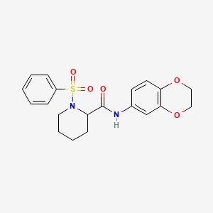 1-(benzenesulfonyl)-N-(2,3-dihydro-1,4-benzodioxin-6-yl)piperidine-2-carboxamide