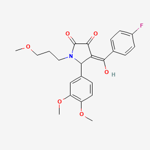 molecular formula C23H24FNO6 B12165064 5-(3,4-dimethoxyphenyl)-4-[(4-fluorophenyl)carbonyl]-3-hydroxy-1-(3-methoxypropyl)-1,5-dihydro-2H-pyrrol-2-one 