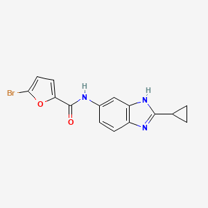 molecular formula C15H12BrN3O2 B12165109 5-bromo-N-(2-cyclopropyl-1H-benzimidazol-5-yl)furan-2-carboxamide 