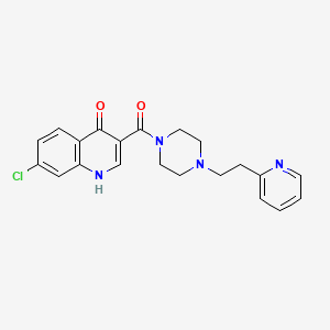 molecular formula C21H21ClN4O2 B12165120 (7-Chloro-4-hydroxyquinolin-3-yl){4-[2-(pyridin-2-yl)ethyl]piperazin-1-yl}methanone 