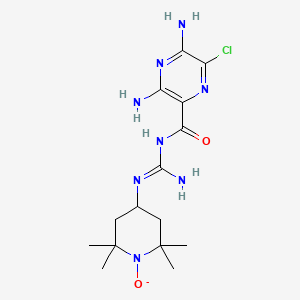 B1216517 4-(((((3,5-Diamino-6-chloropyrazinyl)carbonyl)amino)iminomethyl)amino)-2,2,6,6-tetramethyl-1-piperidinyloxy CAS No. 94696-78-3
