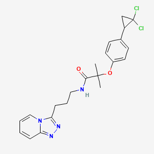 2-[4-(2,2-dichlorocyclopropyl)phenoxy]-2-methyl-N-[3-([1,2,4]triazolo[4,3-a]pyridin-3-yl)propyl]propanamide