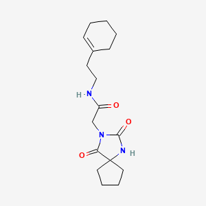 N-(2-(cyclohex-1-en-1-yl)ethyl)-2-(2,4-dioxo-1,3-diazaspiro[4.4]nonan-3-yl)acetamide