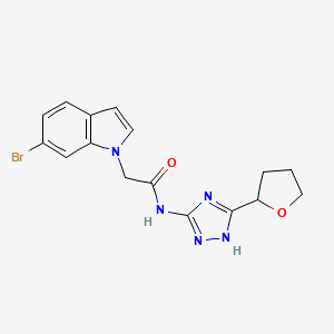 2-(6-bromo-1H-indol-1-yl)-N-[3-(tetrahydrofuran-2-yl)-1H-1,2,4-triazol-5-yl]acetamide