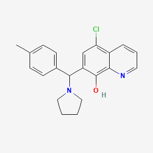 molecular formula C21H21ClN2O B12165212 5-Chloro-7-[(4-methylphenyl)(pyrrolidin-1-yl)methyl]quinolin-8-ol 