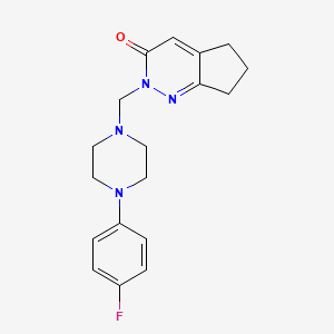 molecular formula C18H21FN4O B12165217 2-{[4-(4-fluorophenyl)piperazin-1-yl]methyl}-2,5,6,7-tetrahydro-3H-cyclopenta[c]pyridazin-3-one 