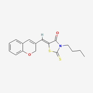 molecular formula C17H17NO2S2 B12165238 (5Z)-3-butyl-5-(2H-chromen-3-ylmethylidene)-2-thioxo-1,3-thiazolidin-4-one 