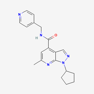 1-cyclopentyl-6-methyl-N-(pyridin-4-ylmethyl)-1H-pyrazolo[3,4-b]pyridine-4-carboxamide