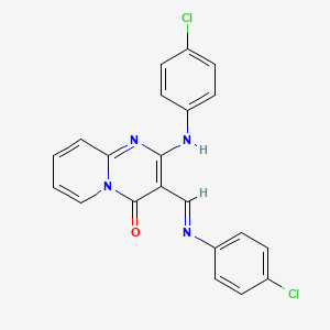 molecular formula C21H14Cl2N4O B12165318 2-[(4-chlorophenyl)amino]-3-{[(4-chlorophenyl)imino]methyl}-4H-pyrido[1,2-a]pyrimidin-4-one 