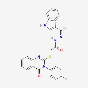 N'-[(Z)-1H-indol-3-ylmethylidene]-2-{[3-(4-methylphenyl)-4-oxo-3,4-dihydroquinazolin-2-yl]sulfanyl}acetohydrazide