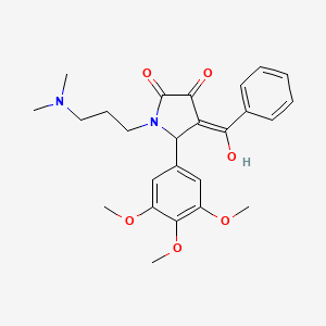 molecular formula C25H30N2O6 B12165377 (4E)-1-[3-(dimethylamino)propyl]-4-[hydroxy(phenyl)methylidene]-5-(3,4,5-trimethoxyphenyl)pyrrolidine-2,3-dione 