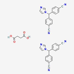 molecular formula C40H30N8O4 B1216538 Bis(4-cyanophenyl)imidazo-1-yl-methane hemisuccinate salt CAS No. 112808-99-8