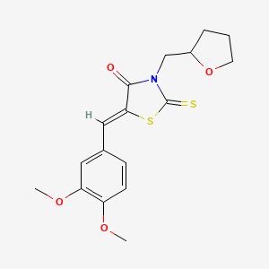 molecular formula C17H19NO4S2 B12165380 (5Z)-5-(3,4-dimethoxybenzylidene)-3-(tetrahydrofuran-2-ylmethyl)-2-thioxo-1,3-thiazolidin-4-one 