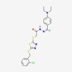 2-({5-[(2-chlorobenzyl)sulfanyl]-1,3,4-thiadiazol-2-yl}sulfanyl)-N'-{(Z)-[4-(diethylamino)phenyl]methylidene}acetohydrazide