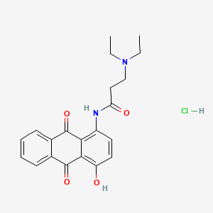 molecular formula C21H23ClN2O4 B1216544 1-(omega-Diethylaminopropylamido)-4-hydroxy-9,10-anthracenedione CAS No. 87367-07-5