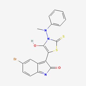 (3Z)-5-bromo-3-{3-[methyl(phenyl)amino]-4-oxo-2-thioxo-1,3-thiazolidin-5-ylidene}-1,3-dihydro-2H-indol-2-one