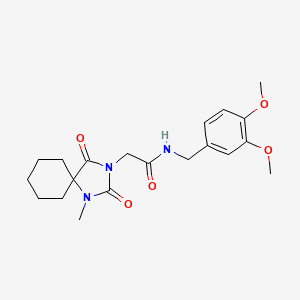 N-(3,4-dimethoxybenzyl)-2-(1-methyl-2,4-dioxo-1,3-diazaspiro[4.5]dec-3-yl)acetamide