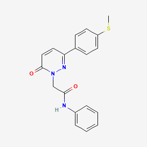 molecular formula C19H17N3O2S B12165677 2-{3-[4-(methylsulfanyl)phenyl]-6-oxopyridazin-1(6H)-yl}-N-phenylacetamide 