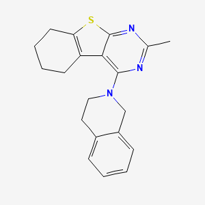 molecular formula C20H21N3S B12165704 4-(3,4-dihydroisoquinolin-2(1H)-yl)-2-methyl-5,6,7,8-tetrahydro[1]benzothieno[2,3-d]pyrimidine 