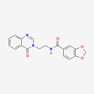 molecular formula C18H15N3O4 B12165759 N-[2-(4-oxoquinazolin-3(4H)-yl)ethyl]-1,3-benzodioxole-5-carboxamide 