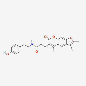 N-[2-(4-hydroxyphenyl)ethyl]-3-(2,3,5,9-tetramethyl-7-oxo-7H-furo[3,2-g]chromen-6-yl)propanamide