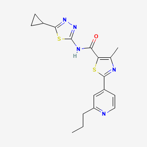 N-[(2E)-5-cyclopropyl-1,3,4-thiadiazol-2(3H)-ylidene]-4-methyl-2-(2-propylpyridin-4-yl)-1,3-thiazole-5-carboxamide