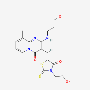 3-{(Z)-[3-(2-methoxyethyl)-4-oxo-2-thioxo-1,3-thiazolidin-5-ylidene]methyl}-2-[(3-methoxypropyl)amino]-9-methyl-4H-pyrido[1,2-a]pyrimidin-4-one