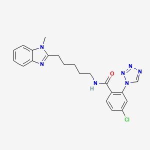 molecular formula C21H22ClN7O B12165852 4-chloro-N-[5-(1-methyl-1H-benzimidazol-2-yl)pentyl]-2-(1H-tetrazol-1-yl)benzamide 