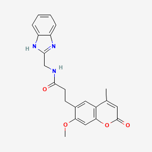 molecular formula C22H21N3O4 B12165888 N-(1H-benzimidazol-2-ylmethyl)-3-(7-methoxy-4-methyl-2-oxo-2H-chromen-6-yl)propanamide 