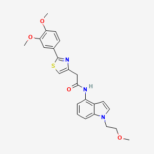 molecular formula C24H25N3O4S B12165894 2-[2-(3,4-dimethoxyphenyl)-1,3-thiazol-4-yl]-N-[1-(2-methoxyethyl)-1H-indol-4-yl]acetamide 