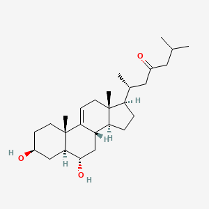 molecular formula C27H44O3 B1216592 3beta,6alpha-Dihydroxy-5alpha-cholest-9(11)-en-23-one CAS No. 34218-94-5