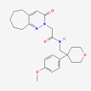 N-{[4-(4-methoxyphenyl)tetrahydro-2H-pyran-4-yl]methyl}-2-(3-oxo-3,5,6,7,8,9-hexahydro-2H-cyclohepta[c]pyridazin-2-yl)acetamide