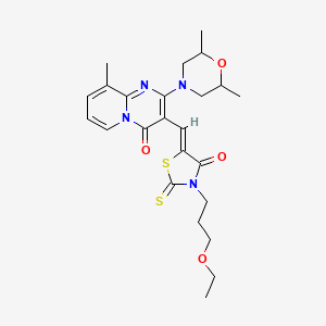 2-(2,6-dimethylmorpholin-4-yl)-3-{(Z)-[3-(3-ethoxypropyl)-4-oxo-2-thioxo-1,3-thiazolidin-5-ylidene]methyl}-9-methyl-4H-pyrido[1,2-a]pyrimidin-4-one