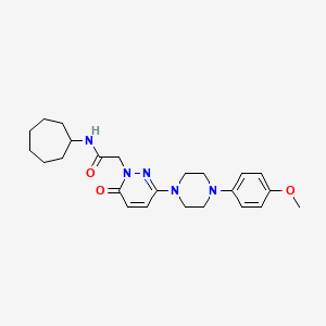 molecular formula C24H33N5O3 B12166000 N-cycloheptyl-2-(3-(4-(4-methoxyphenyl)piperazin-1-yl)-6-oxopyridazin-1(6H)-yl)acetamide 