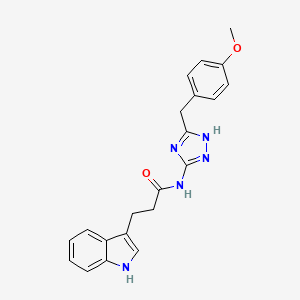 3-(1H-indol-3-yl)-N-[5-(4-methoxybenzyl)-1H-1,2,4-triazol-3-yl]propanamide