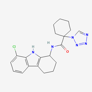 N-(8-chloro-2,3,4,9-tetrahydro-1H-carbazol-1-yl)-1-(1H-tetrazol-1-yl)cyclohexanecarboxamide