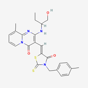 2-[(1-hydroxybutan-2-yl)amino]-9-methyl-3-{(Z)-[3-(4-methylbenzyl)-4-oxo-2-thioxo-1,3-thiazolidin-5-ylidene]methyl}-4H-pyrido[1,2-a]pyrimidin-4-one