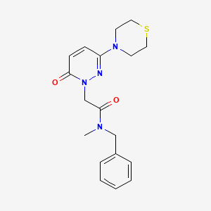 molecular formula C18H22N4O2S B12166108 N-benzyl-N-methyl-2-[6-oxo-3-(thiomorpholin-4-yl)pyridazin-1(6H)-yl]acetamide 