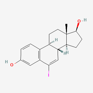 molecular formula C18H21IO2 B1216615 (8R,9S,13S,14S,17S)-6-iodo-13-methyl-8,9,11,12,14,15,16,17-octahydrocyclopenta[a]phenanthrene-3,17-diol CAS No. 71696-92-9