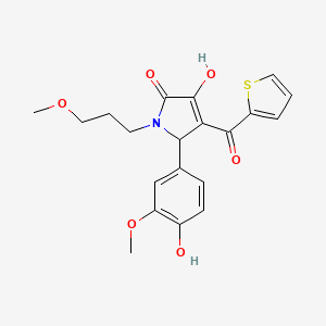 (4E)-5-(4-hydroxy-3-methoxyphenyl)-4-[hydroxy(thiophen-2-yl)methylidene]-1-(3-methoxypropyl)pyrrolidine-2,3-dione