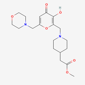 methyl (1-{[3-hydroxy-6-(morpholin-4-ylmethyl)-4-oxo-4H-pyran-2-yl]methyl}piperidin-4-yl)acetate