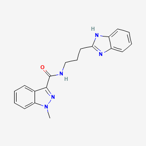 molecular formula C19H19N5O B12166321 N-[3-(1H-benzimidazol-2-yl)propyl]-1-methyl-1H-indazole-3-carboxamide 