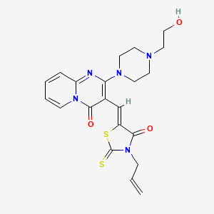 2-[4-(2-hydroxyethyl)piperazin-1-yl]-3-{(Z)-[4-oxo-3-(prop-2-en-1-yl)-2-thioxo-1,3-thiazolidin-5-ylidene]methyl}-4H-pyrido[1,2-a]pyrimidin-4-one