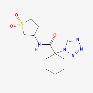 molecular formula C12H19N5O3S B12166397 N-(1,1-dioxidotetrahydrothiophen-3-yl)-1-(1H-tetrazol-1-yl)cyclohexanecarboxamide 