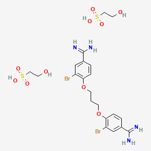molecular formula C19H24Br2N4O6S B1216645 Dibrompropamidine isetionate CAS No. 614-87-9