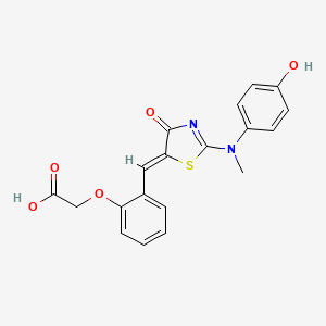 {2-[(Z)-{2-[(4-hydroxyphenyl)(methyl)amino]-4-oxo-1,3-thiazol-5(4H)-ylidene}methyl]phenoxy}acetic acid