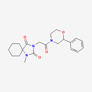 1-Methyl-3-[2-oxo-2-(2-phenylmorpholin-4-yl)ethyl]-1,3-diazaspiro[4.5]decane-2,4-dione