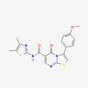 molecular formula C19H16N4O3S2 B12166552 N-(4,5-dimethyl-1,3-thiazol-2-yl)-3-(4-methoxyphenyl)-5-oxo-5H-[1,3]thiazolo[3,2-a]pyrimidine-6-carboxamide 